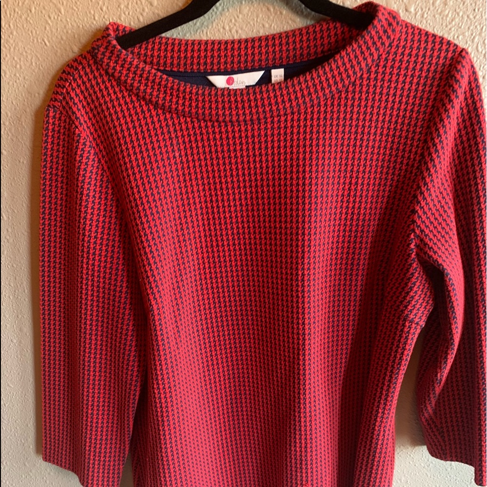 Boden Ottoman Top Red/Navy  US 12